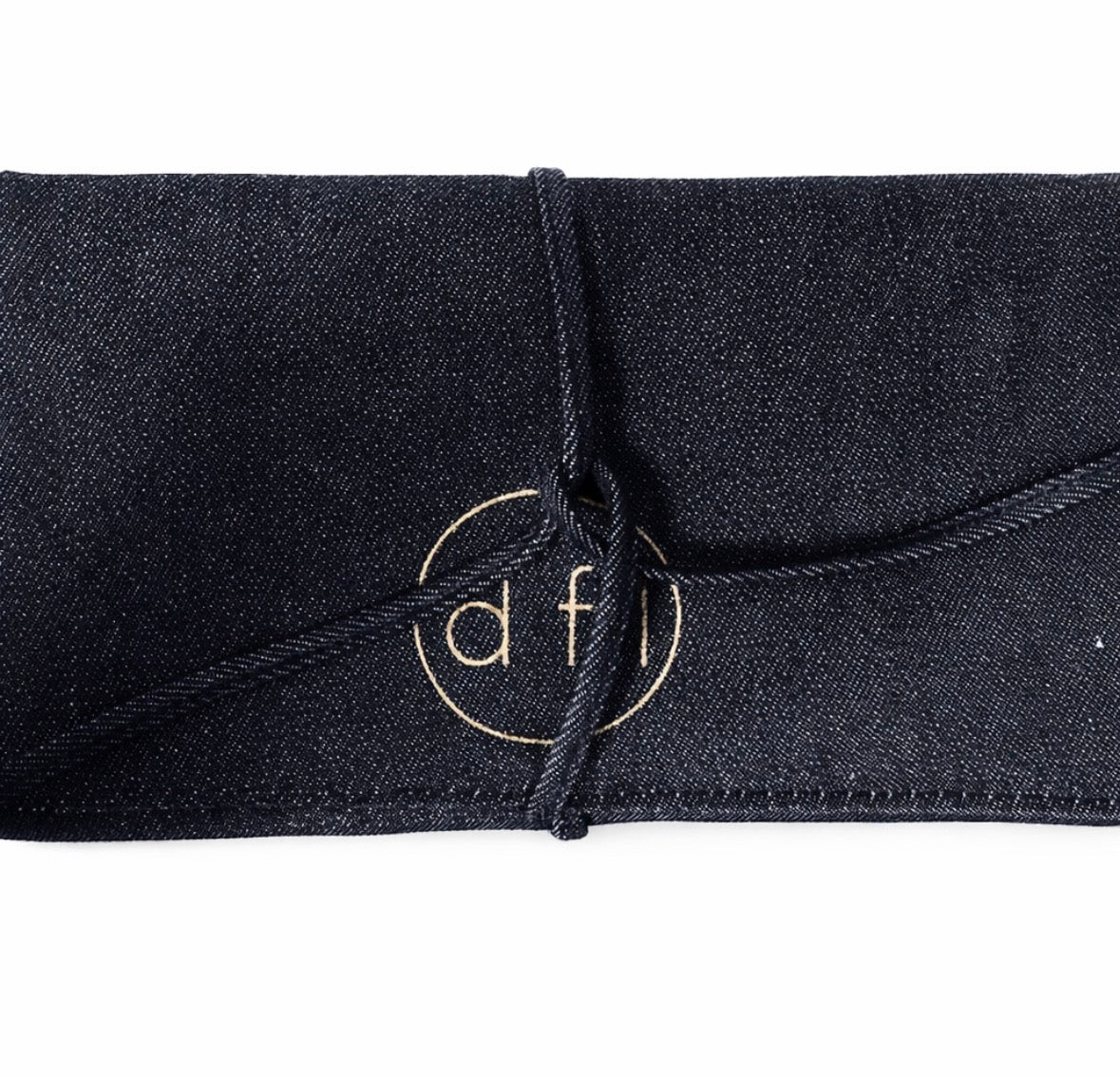 ' d f l ' indigo denim makeup brush / tool holder